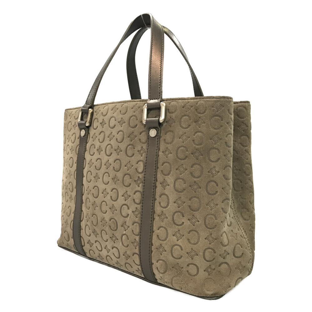 Celine Macadam tote handbag Suede Leather Brown - Picture 2 of 6